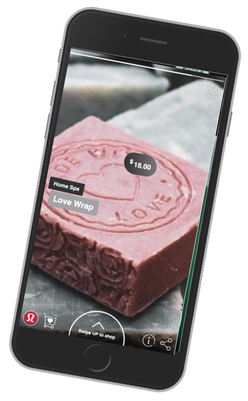 Shoppable stories on a mobile ecommerce site, powered by Poloriz